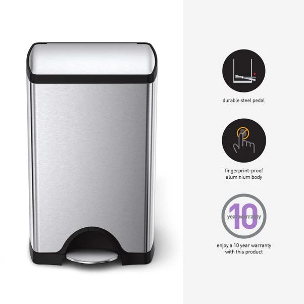Simplehuman 38 Litre Rectangular Pedal Bin - Image 2