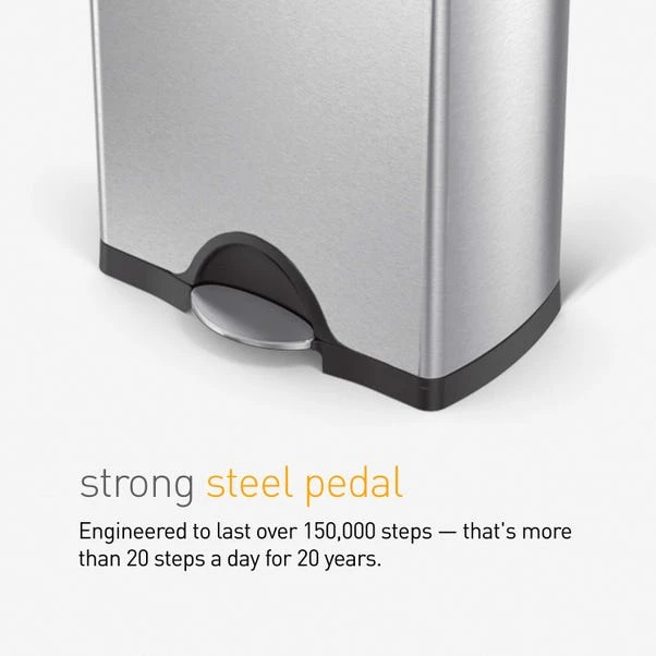 Simplehuman 38 Litre Rectangular Pedal Bin - Image 4