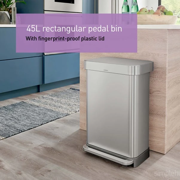 Simplehuman 45 Litre Liner Pocket Bin With Plastic Lid - Image 3