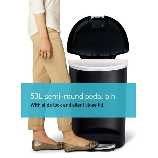 Simplehuman Simple Human 50 Litre Semi-Round Pedal Bin - Image 15