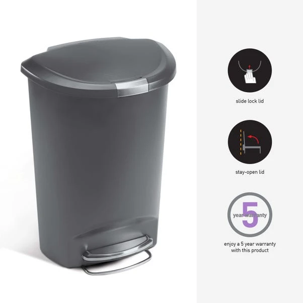 Simplehuman Simple Human 50 Litre Semi-Round Pedal Bin - Image 8