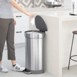 Simplehuman Simple Human 60 Litre Semi Round Stainless Steel Pedal Bin
