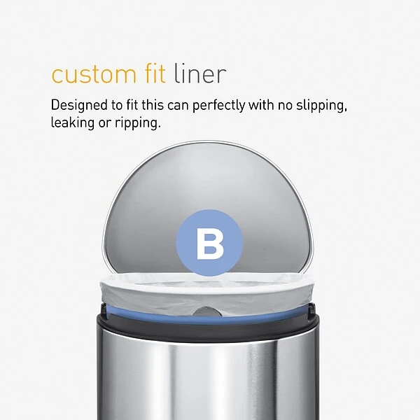 Simplehuman Code B Custom Fit Drawstring Trash Bag Liner, (360 Count), 6 Liter / 1.6 Gallon - Image 3