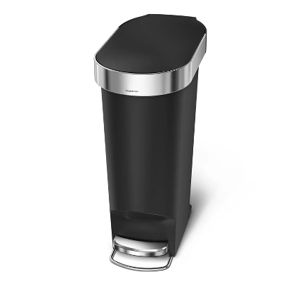 Simplehuman 40L Slim Liner Rim Plastic Step Trash Can - Image 4