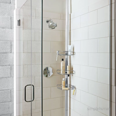 Simplehuman 8' Tension Pole Shower Caddy Silver