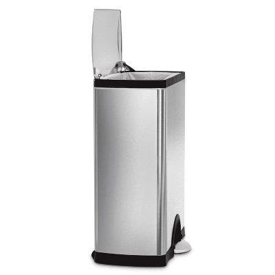 Simplehuman 50L Rectangular Step Trash Can Brushed Stainless Steel - Image 2