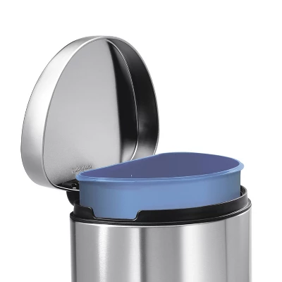 Simplehuman 10L Semi-Round Step Trash Can Stainless Steel - Image 2