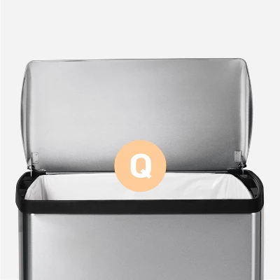 Simplehuman 50L Rectangular Step Trash Can Brushed Stainless Steel - Image 3