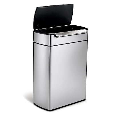 Simplehuman 48L Touch Bar Dual Compartment Recycling Step Trash Can Brushed Stainless Steel - Image 2