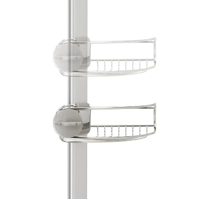 Simplehuman 8' Tension Pole Shower Caddy Silver - Image 3