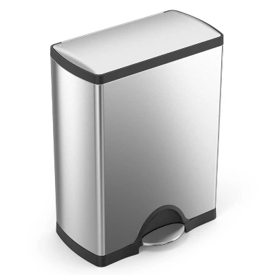 Simplehuman 50L Rectangular Step Trash Can Brushed Stainless Steel - Image 4