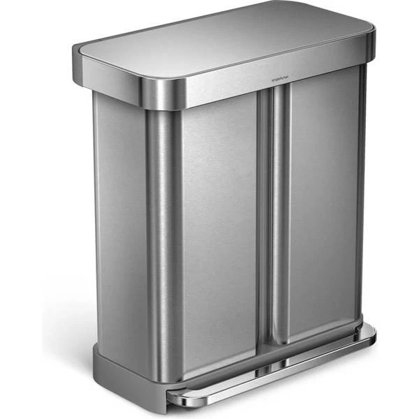 Simplehuman Rectangular Pedal Bin With Liner Pocket 58L