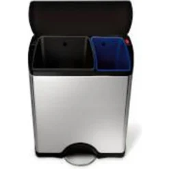 Simplehuman Rectangular Recycler Pedal Bin With Plastic Lid 46L