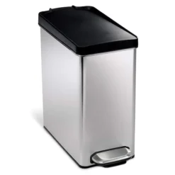 Simplehuman 10 Liter Profile Step Can, Brushed Stainless Steel With Plastic Lid