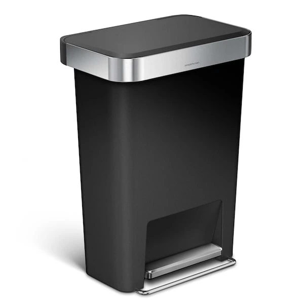 Simplehuman 45 Liter Rectangular Kitchen Step Trash Can With Soft-Close Lid, Black Plastic - Image 7
