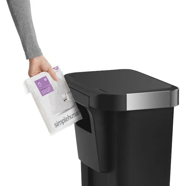 Simplehuman 45 Liter Rectangular Kitchen Step Trash Can With Soft-Close Lid, Black Plastic - Image 8