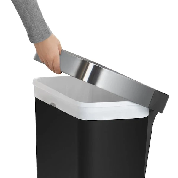 Simplehuman 45 Liter Rectangular Kitchen Step Trash Can With Soft-Close Lid, Black Plastic - Image 5