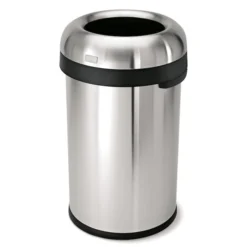 Simplehuman 80 Liter/21 Gallon Bullet Open Top Trash Can, Commercial Grade Heavy Gauge, Brushed Stainless Steel