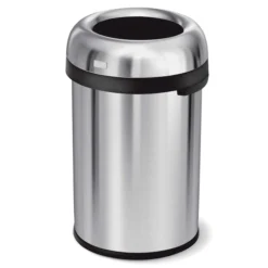 Simplehuman 115 Liter/30 Gallon Bullet Open Top Trash Can, Heavy Gauge Brushed Stainless Steel