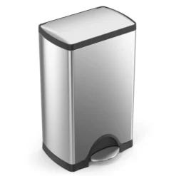Simplehuman 38 Liter/10 Gallon Rectangular Kitchen Step Trash Can, Brushed Stainless Steel