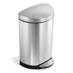Simplehuman 10 Liter Semi-Round Step Can, Fingerprint-Proof Brushed Stainless Steel
