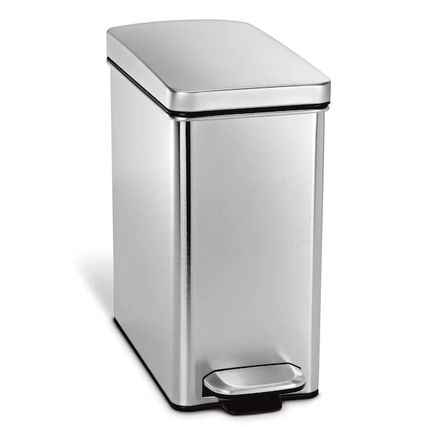 Simplehuman 10 Liter Profile Step Can, Fingerprint-Proof Brushed Stainless Steel