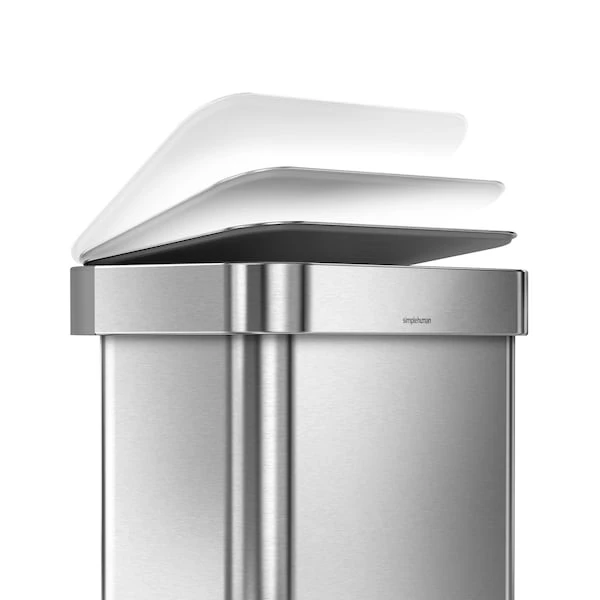Simplehuman 45 Liter Rectangular Kitchen Step Trash Can With Soft-Close Lid, Brushed Stainless Steel - Image 9