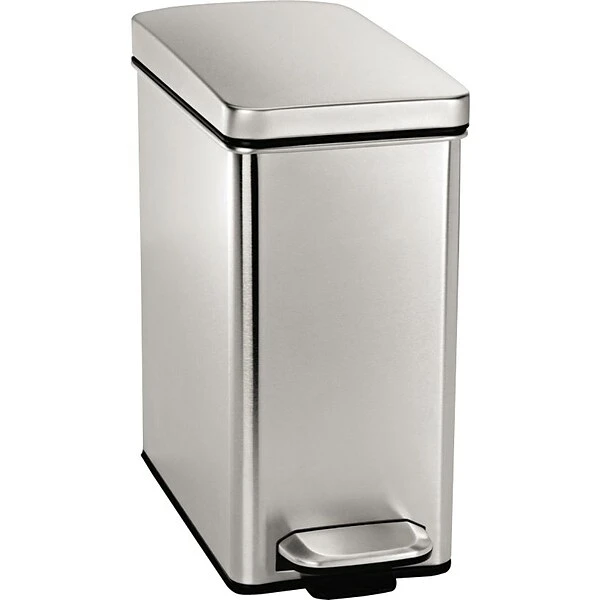 Simplehuman Profile Step Trash Can, Stainless Steel, 2.6 Gallon (CW1898)