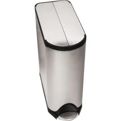Simplehuman Butterfly Step Trash Can, Fingerprint-Proof Stainless Steel, 12 Gallon (CW1897)