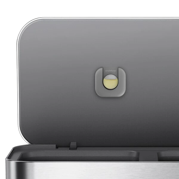 Simplehuman Stainless Steel Dual Compartment Recycling Step Can, 15.3 Gal, Metallic (CW2025) - Image 4