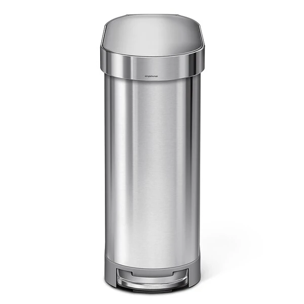 Simplehuman Slim Step Trash Can, Brushed Stainless Steel, 12 Gal. (CW2044)