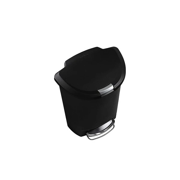 Simplehuman Indoor Step Trash Can, Black Plastic, 13 Gal. (CW1355)