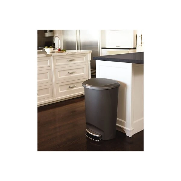 Simplehuman Indoor Step Trash Can, Gray Plastic, 13 Gal. (CW1357) - Image 2